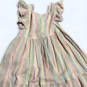 Pink Chicken Pastel Striped Kids Dress